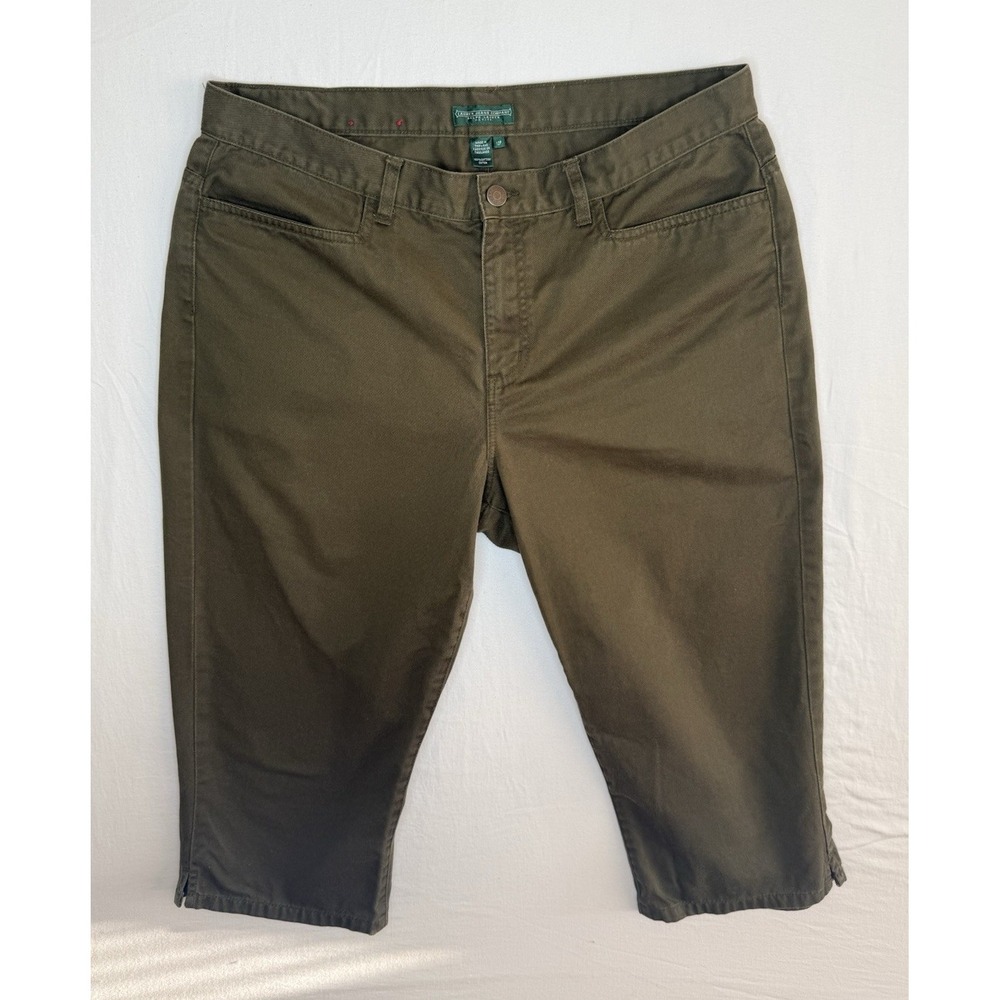 Lauren Jeans Co. Ralph Lauren Women's 12P Green Bermuda Crop